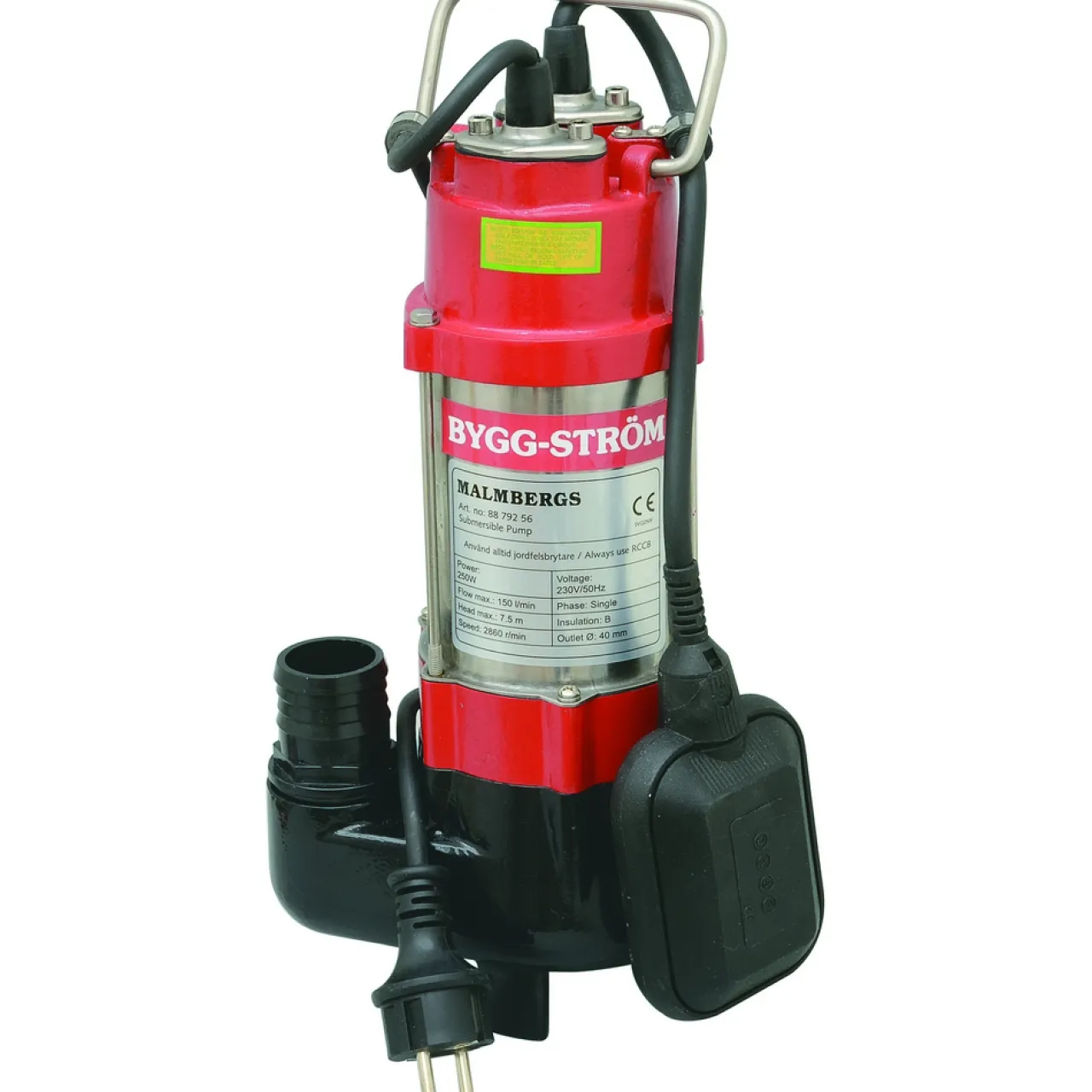Dränkbar Pump*Byggström 150 l/min Flottör