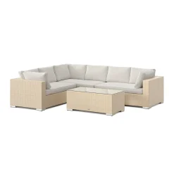 Comfort Garden Bahamas L-formad utesoffa höger, 6-sits med bord