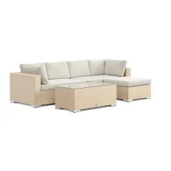 Altanmöbler|Konstrottingmöbler*Comfort Garden Bahamas utomhus divansoffa 5-sits med vändbar divan och bord