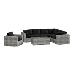 Comfort Garden Bahamas utomhus L-soffa vänster 7-sits med fåtölj och bord