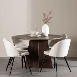 Bord|Matgrupp*Venture Home Bootcut Ø110 med 4 st Velvet Stolar