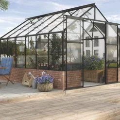 Växthus|Odling & Trädgårdsskötsel*Vitavia Cassandra 9,9 kvm med Toppdekor Svart