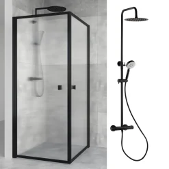 Macro Design Duschhörn Empire Linjeglas 900x900 med Takduschset Imo 160 cc