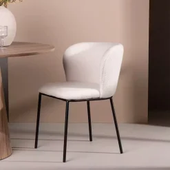 Stolar & Pallar*Venture Home Edina Vit Stol i Boucle 2 st