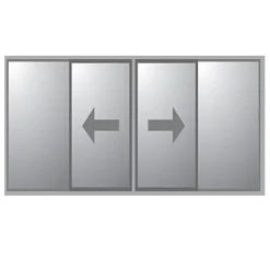 Novoroom Extreme 3-glas 2 Skjutbara & 2 Fasta