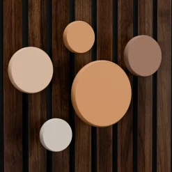 Kampanj Garderober & Förvaring|Krok & Ögla*Lundbergs Kreativ 5-Pack Runda Knoppar Lj Beige/Beige/Brun/Offwhite