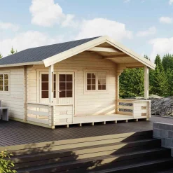 Modulhus & Byggsats|Hus & Fritidshus*Luoman Lillevilla Saimaa 19,8 m² Komplett Stuga med Sadeltak