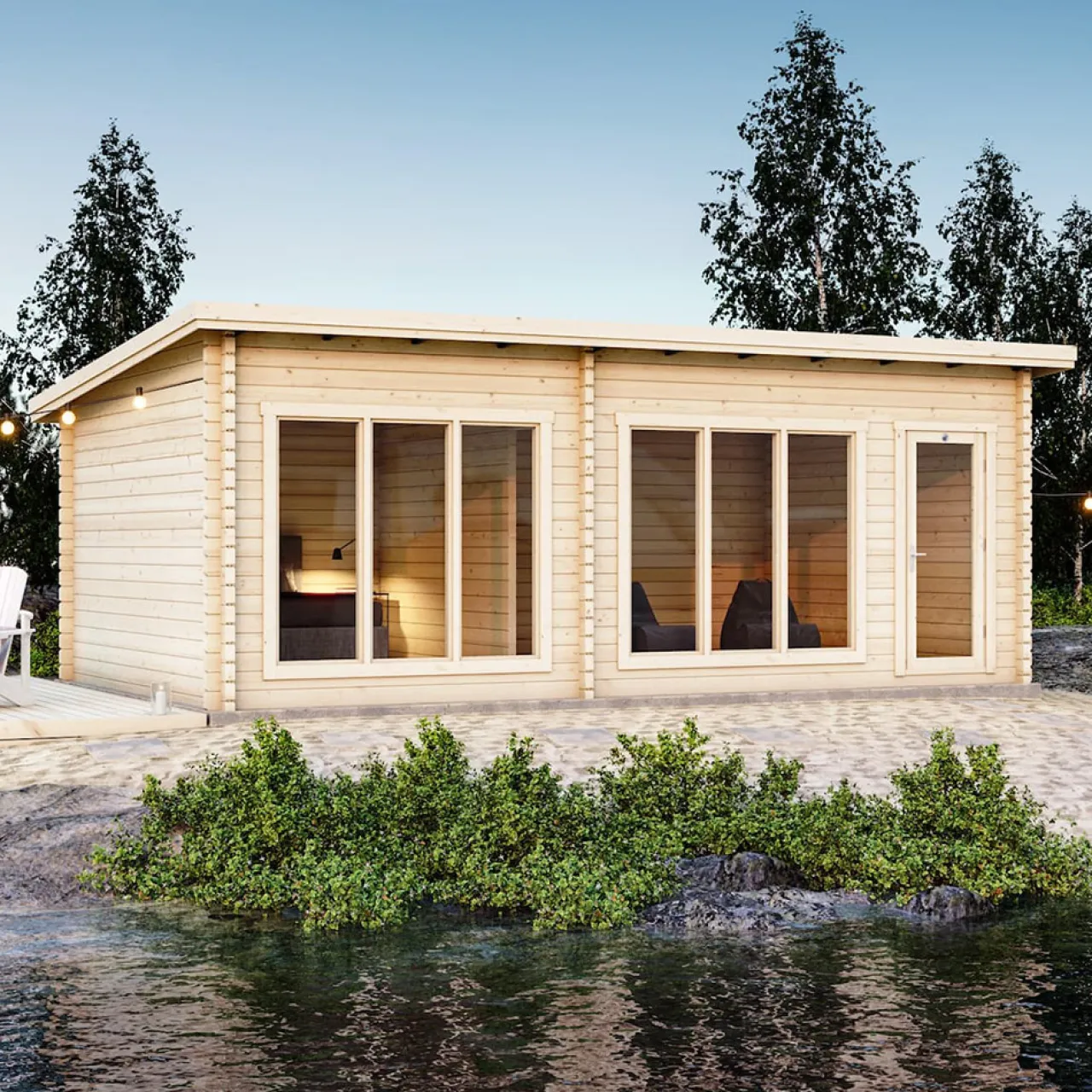 Luoman Lillevilla Sirkku 28 m² Komplett Stuga med Pulpettak