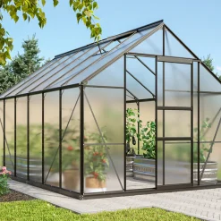 Växthus|Odling & Trädgårdsskötsel*Vitavia Merkur 9900 6mm Polykarbonat Svart Med Sockel