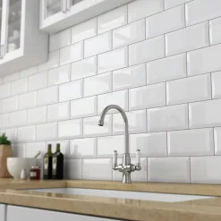Våtrumsvägg|Kakel*Tenfors Metro Vit Blank 10x20 cm
