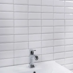 Våtrumsvägg|Kakel*Tenfors Metro Vit Blank 7,5x15 cm