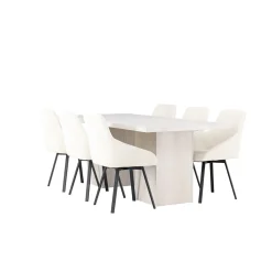 Bord|Matgrupp*Venture Home Olga med 6 Rosie Stolar