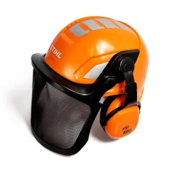Barn Stihl Orange Proffshjälm med Fällbara Hörselskydd för Barn