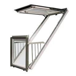 Svarta Fönster|Takfönster*Fakro Premium 3-Glas Balkongfönster FGH-V P5