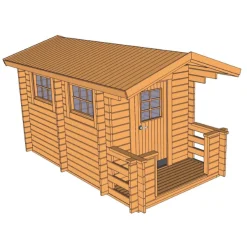 Bastustugor|Hus & Fritidshus*Baseco Sandsele 7 m² Fristående Bastuhus med Altan & Glasdörr