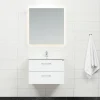 Badrumspaket*4AQUA Slim Vit 80 med Lådor och Spegel Luna LED