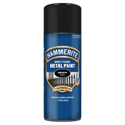 Utomhusfärg*Hammerite Slätlack Svart Spray 400ml