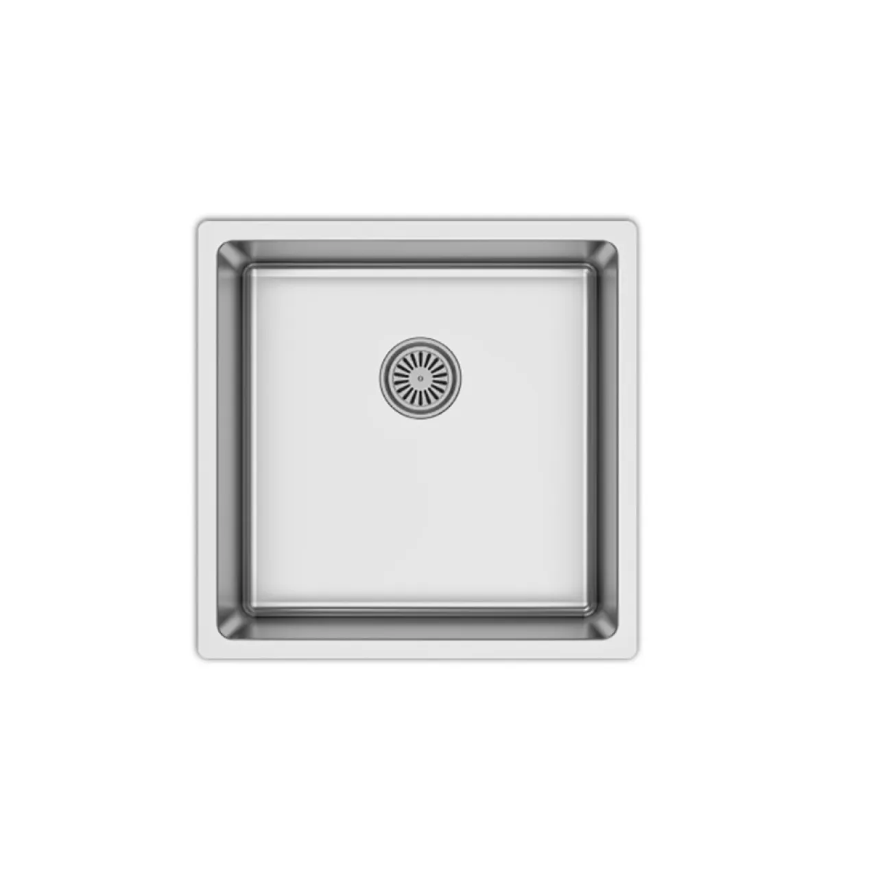 DecoSteel SQ40 Rostfri Enkel med Korgventil & Vattenlås