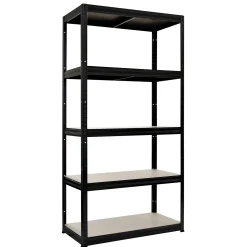 Garageinredning & Garageförvaring*Home it Stål Med 5 Trävåningar 1800×900×450 mm Svart