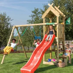 Barn Jungle Gym Totem Inkl Gungmodul & Röd Rutschkana