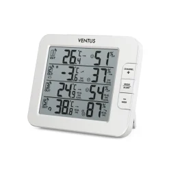 Ventus Trådlös W210 Vit Termometer med Multifunktionell Display