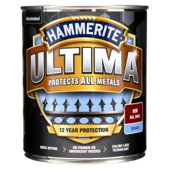 Utomhusfärg*Hammerite Ultima Slätlack Röd 750ml