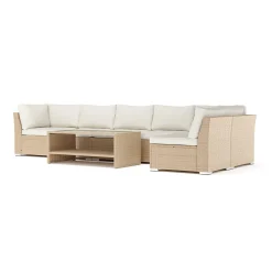 Altanmöbler|Konstrottingmöbler*Comfort Garden Wisconsin utomhus divansoffa 6-sits vändbar