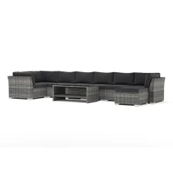 Comfort Garden Wisconsin utomhus U-soffa 8-sits med vändbar divan